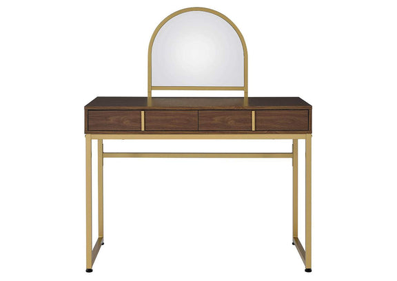 AC00670 Coleen Vanity Desk with Mirror and Jewelry Tray