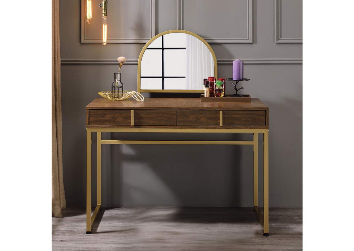 AC00670 Coleen Vanity Desk with Mirror and Jewelry Tray