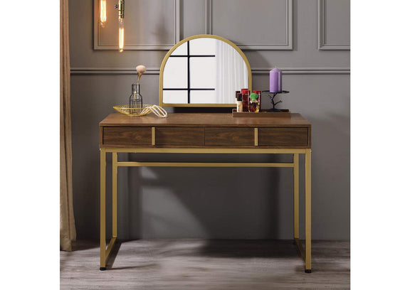 AC00670 Coleen Vanity Desk with Mirror and Jewelry Tray