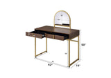 AC00670 Coleen Vanity Desk with Mirror and Jewelry Tray