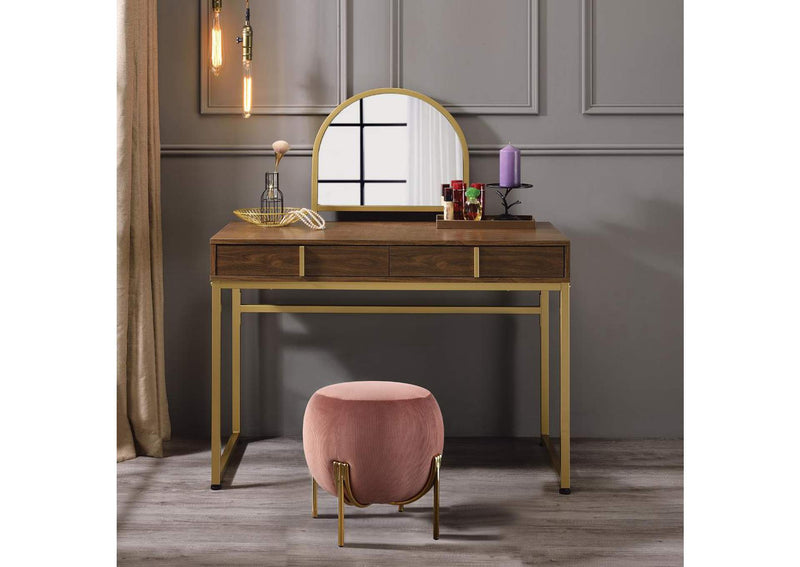 AC00670 Coleen Vanity Desk with Mirror and Jewelry Tray