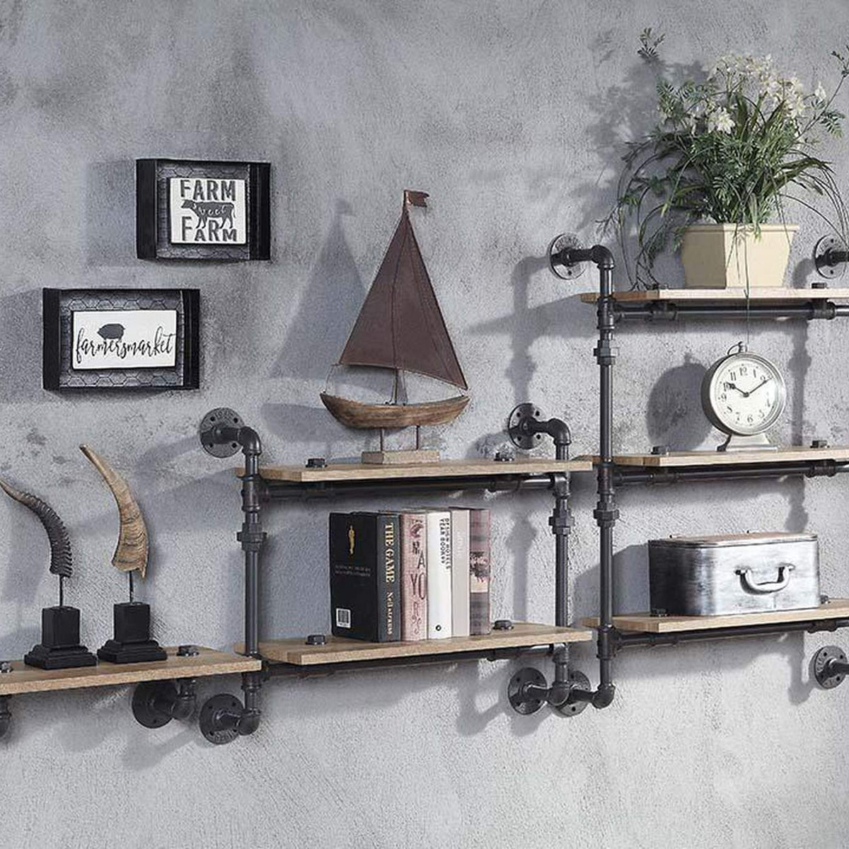 AC00735 Brantley Wall Rack with 2 Shelves
