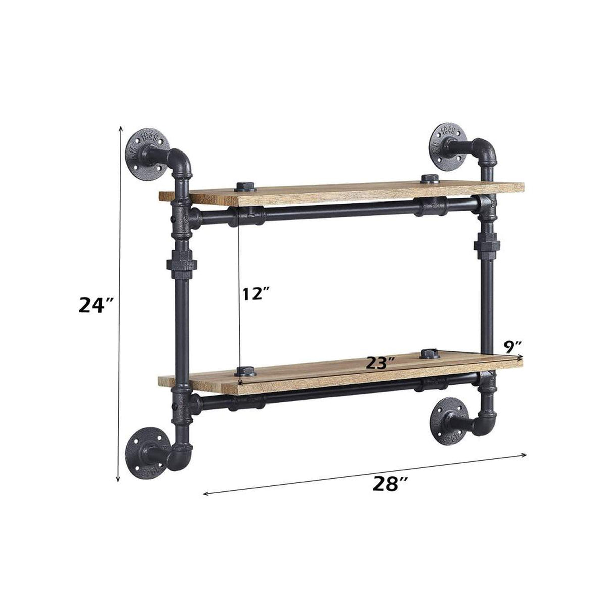 AC00735 Brantley Wall Rack with 2 Shelves
