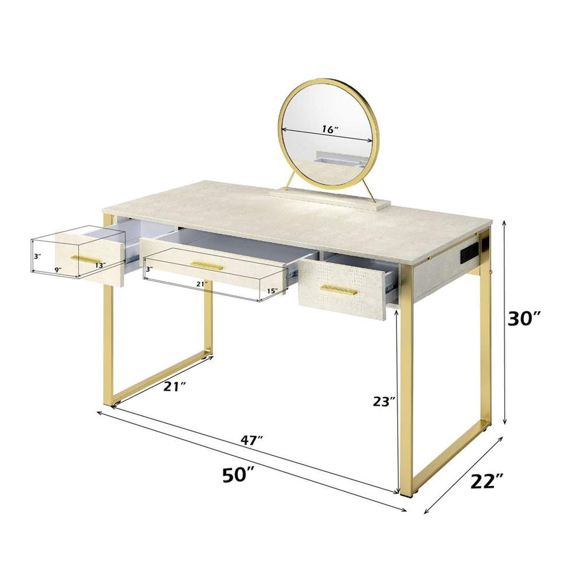 AC00841 Myles Vanity Set with USB