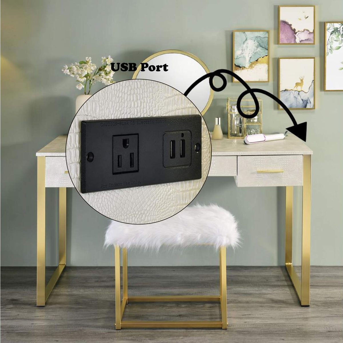 AC00841 Myles Vanity Set with USB