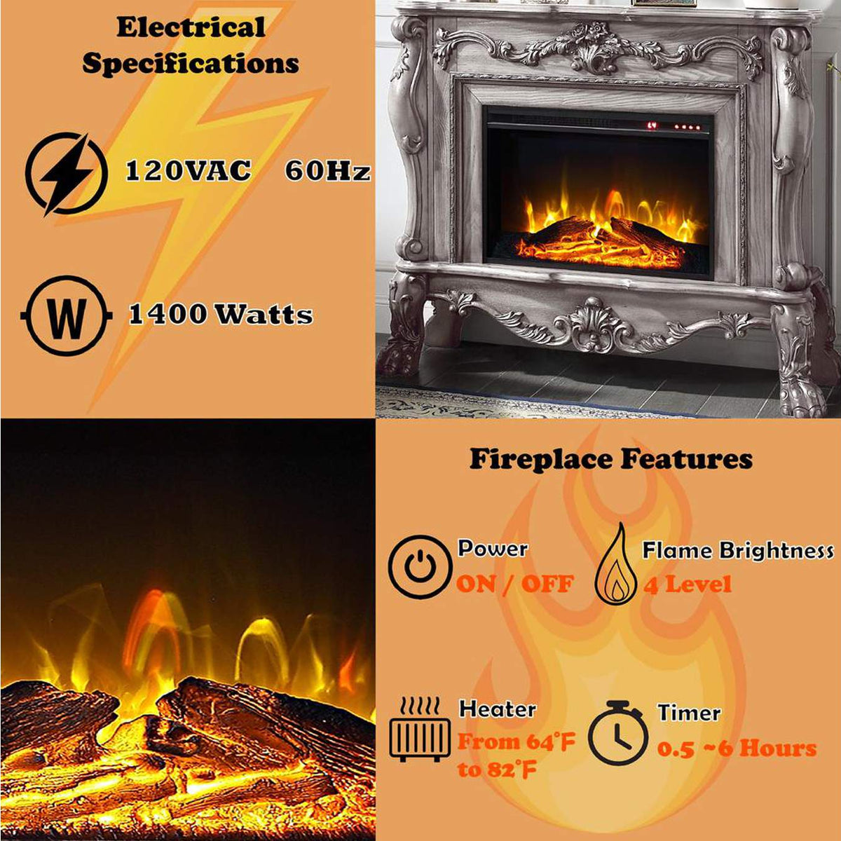 AC01310 Dresden Fireplace