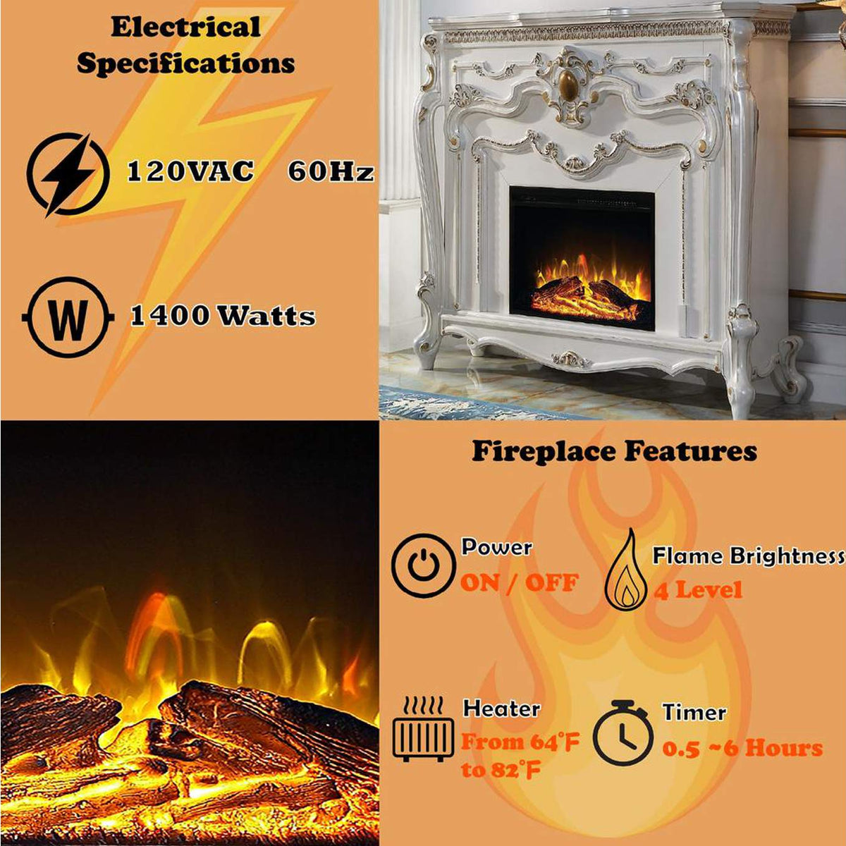 AC01345 Picardy Fireplace