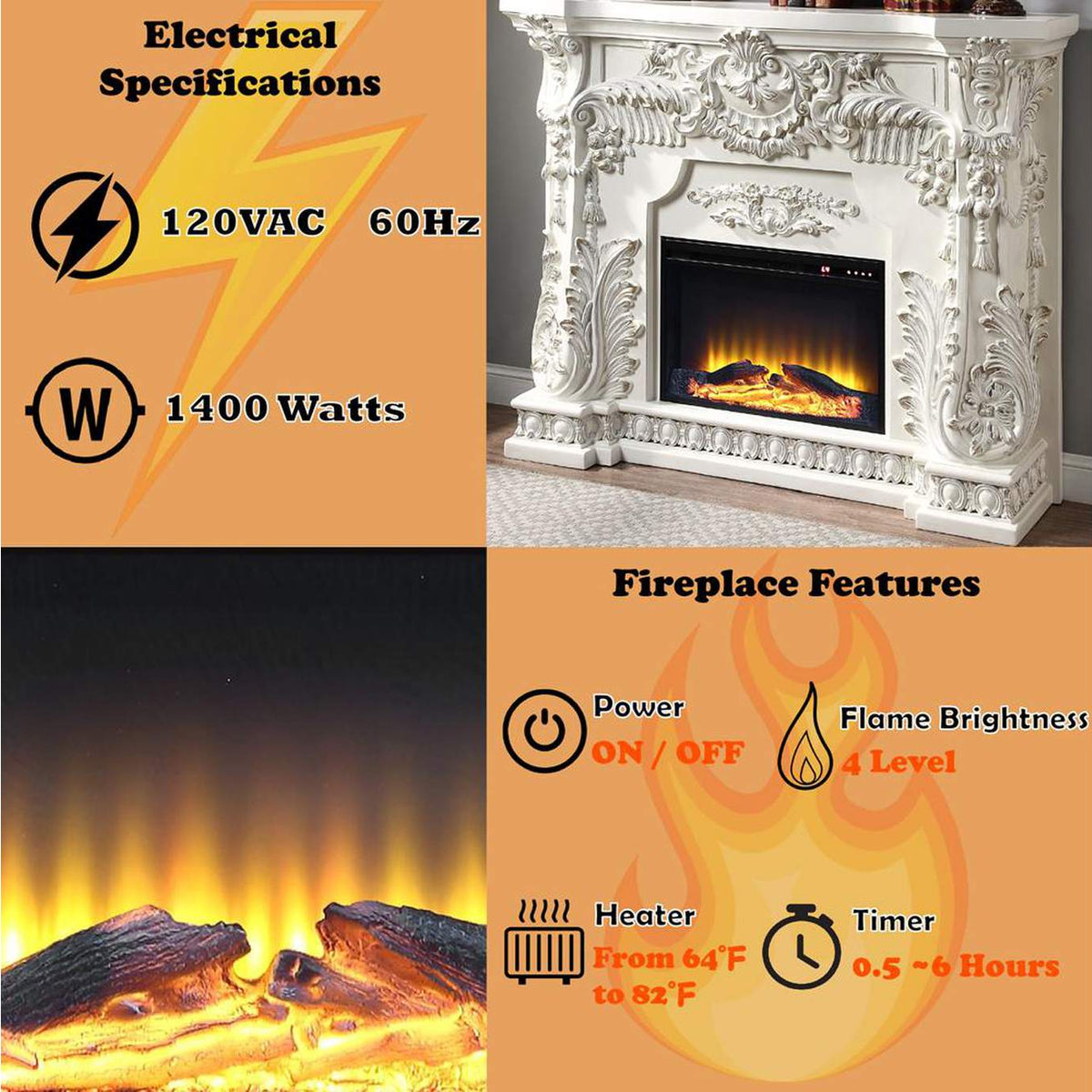 AC01620 Adara Fireplace