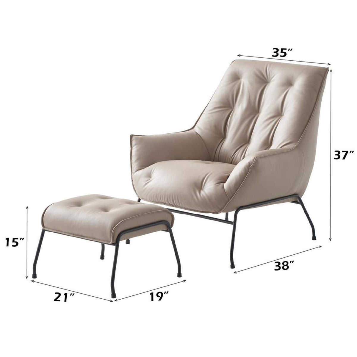 AC02381 Zusa Accent Chair and Ottoman