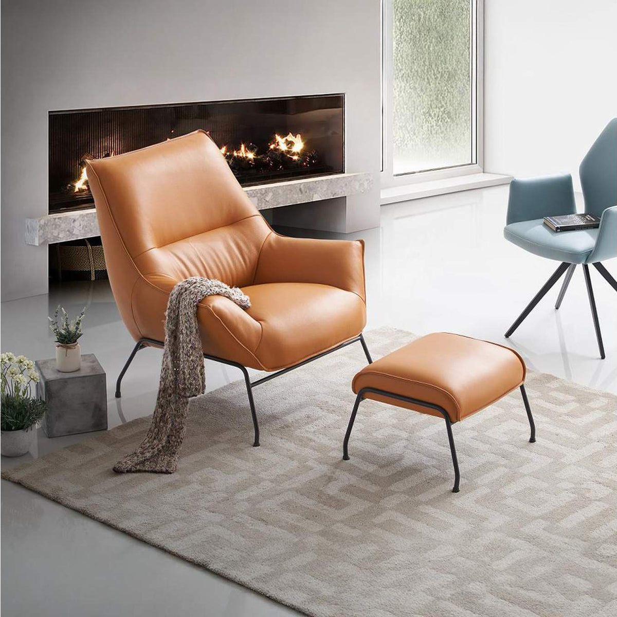 AC02383 Jabel Accent Chair and Ottoman
