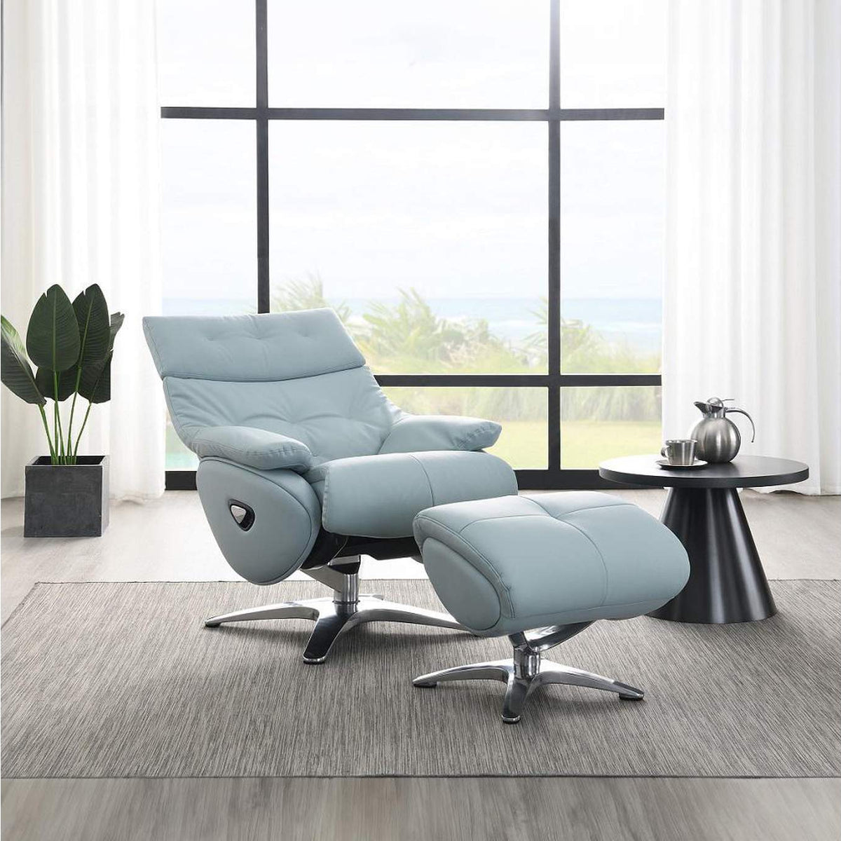 AC02990 Janella Motion Accent Chair with Swivel and Ottoman