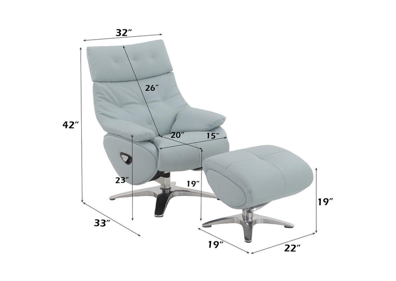 AC02990 Janella Motion Accent Chair with Swivel and Ottoman