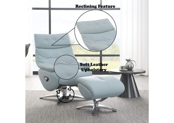 AC02990 Janella Motion Accent Chair with Swivel and Ottoman