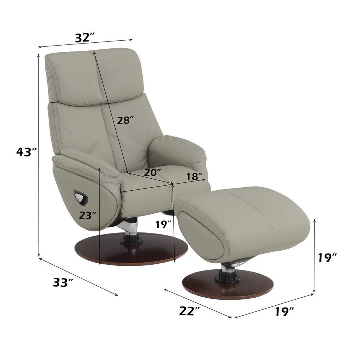 AC02991 Kandoro Motion Accent Chair with Swivel and Ottoman