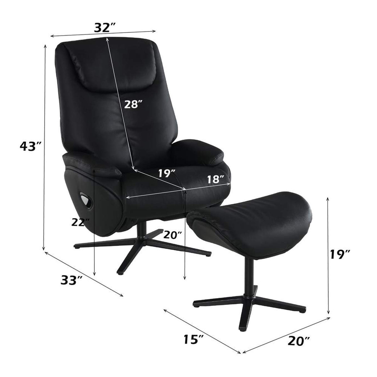 AC02992 Labonita Motion Accent Chair with Swivel and Ottoman