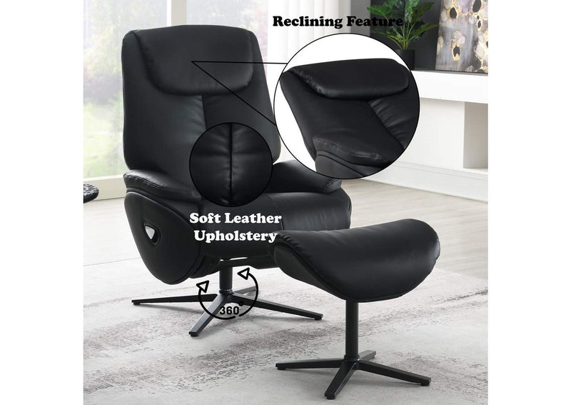 AC02992 Labonita Motion Accent Chair with Swivel and Ottoman