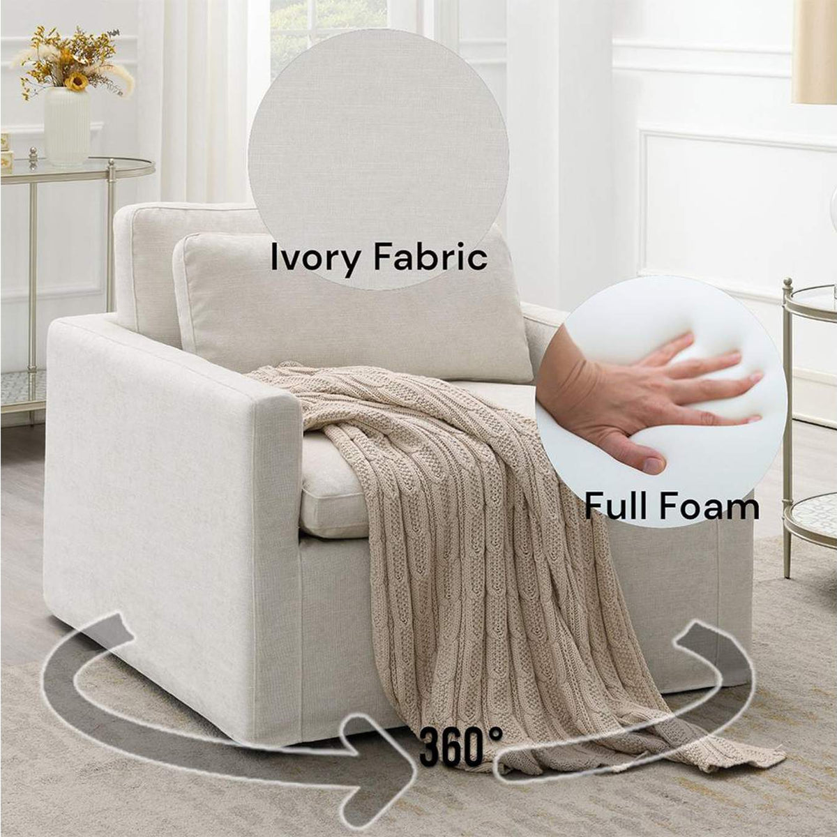 AC03142 Frederick Swivel Chair with Pillow
