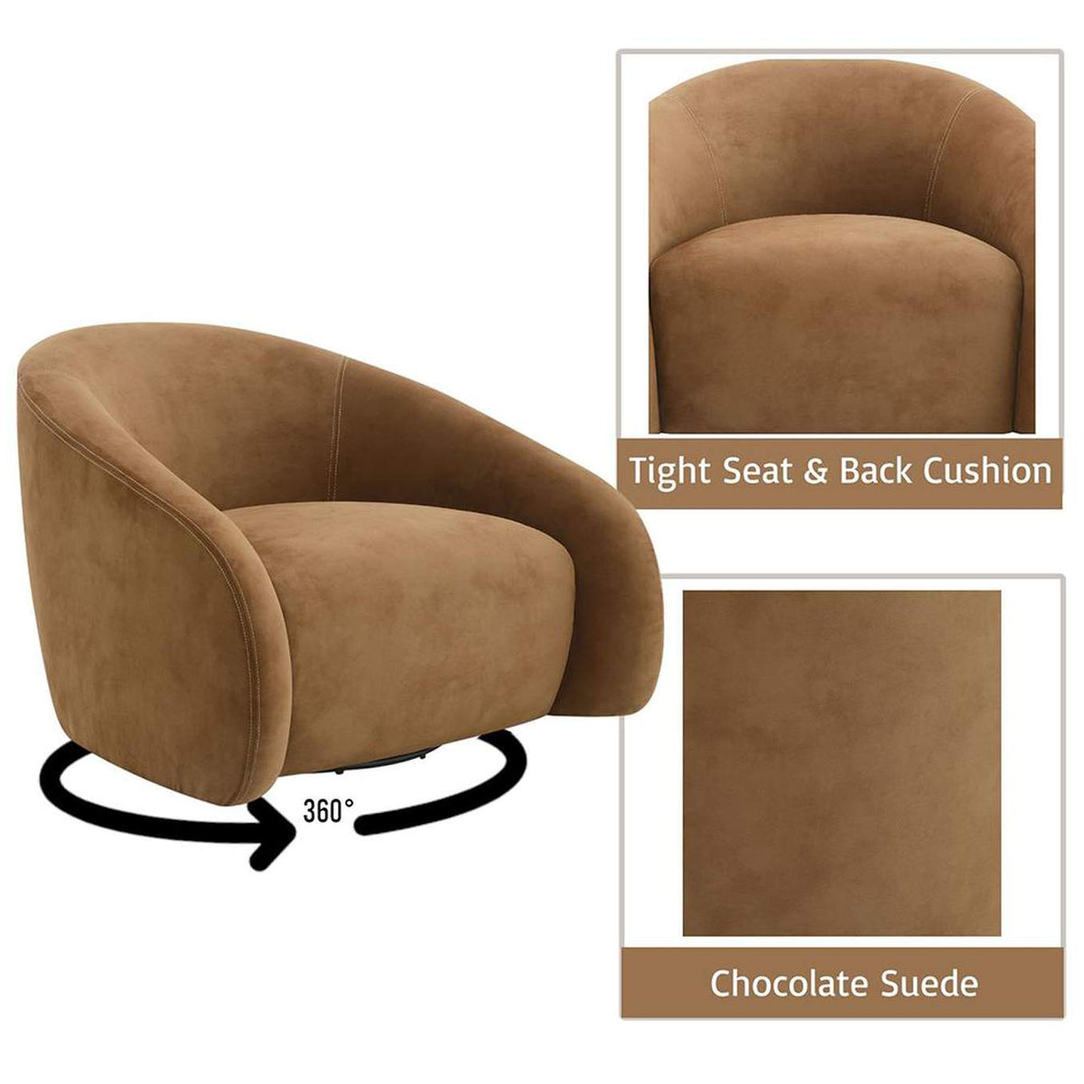 AC03804 Zoey Accent Chair with Swivel