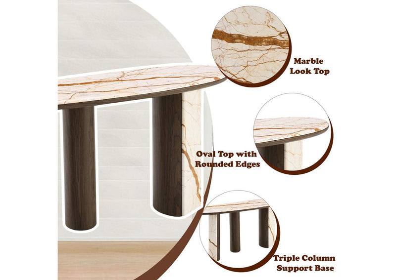 AC04567 Haidar Console Table with Marble Top
