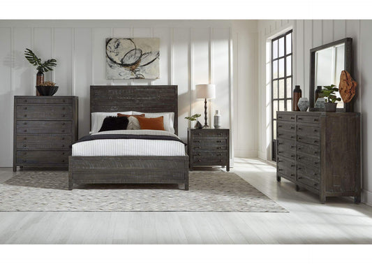 8TR9B6 Townsend Solid Wood Low - Profile Bed In Gunmetal