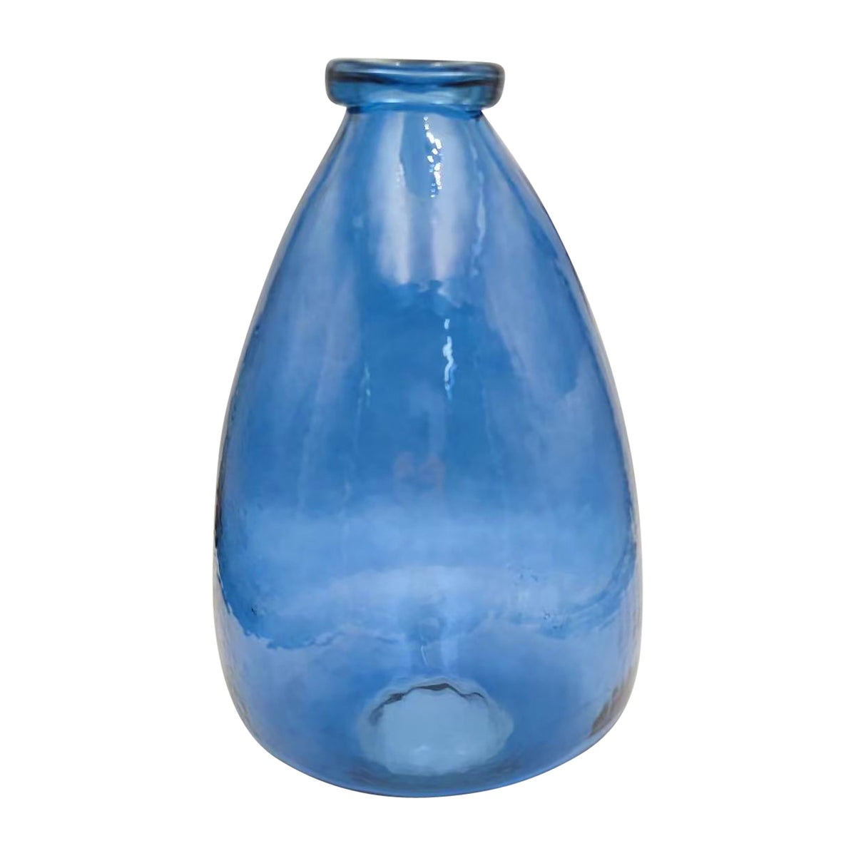 Glass 15" Balloon Vase - Blue