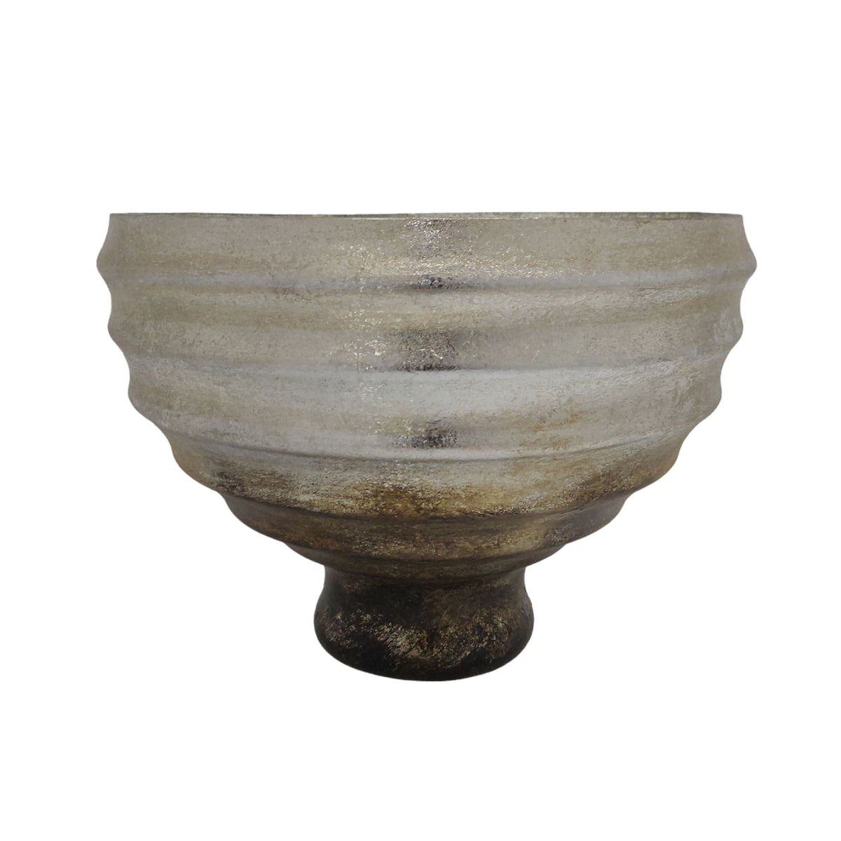 Glass Pedestal Bowl Ombre Finish 12" - Multi