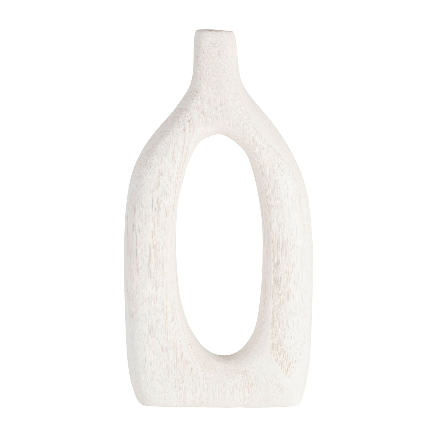 Wood Cut-Out Vase 14" - White
