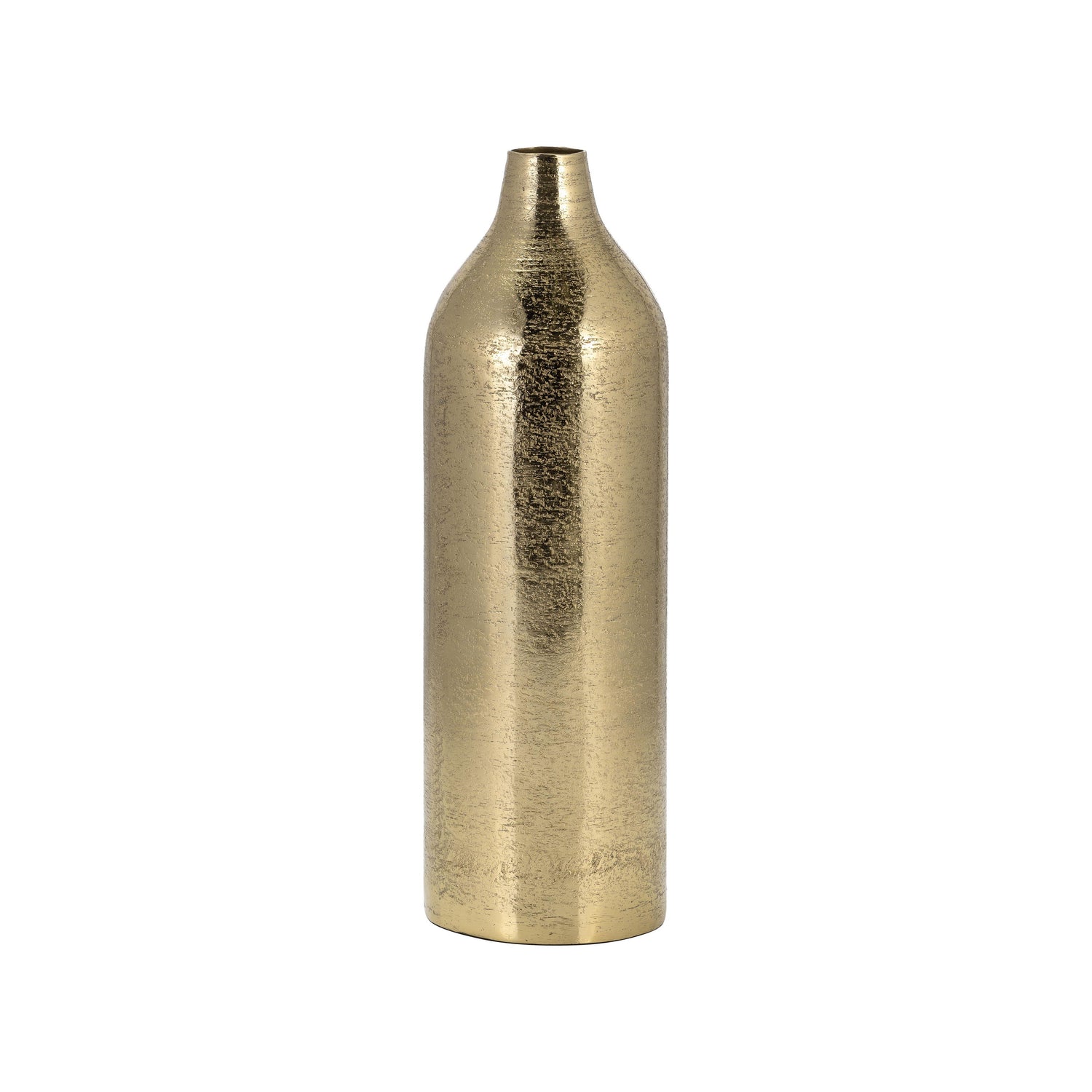 Metal Cylinder Vase 15" - Gold
