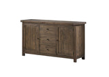 8FJ873 Autumn Solid Wood Three Drawer Two Door Sideboard In Flint Oak