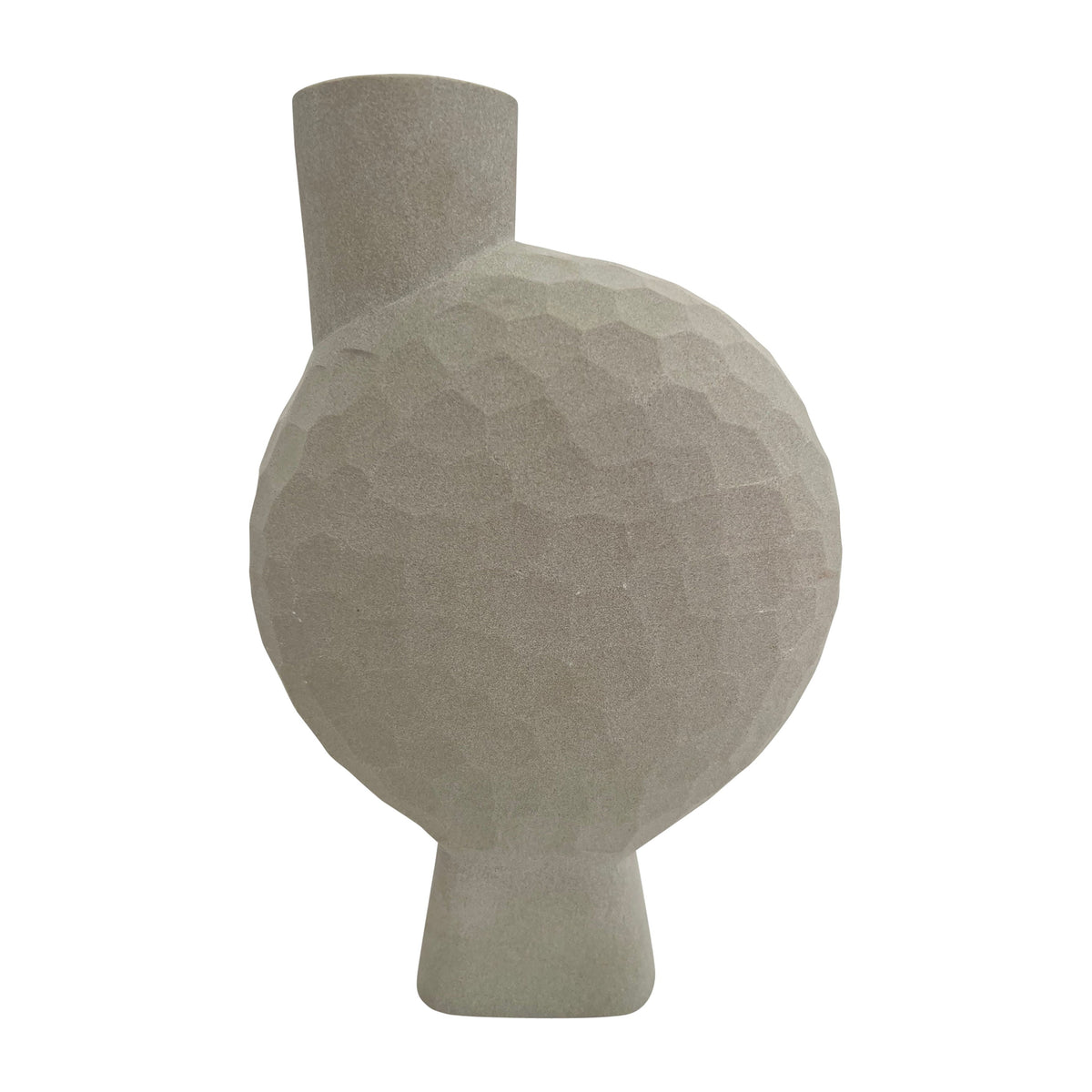 Stone 11" Hammered Vase - Natual