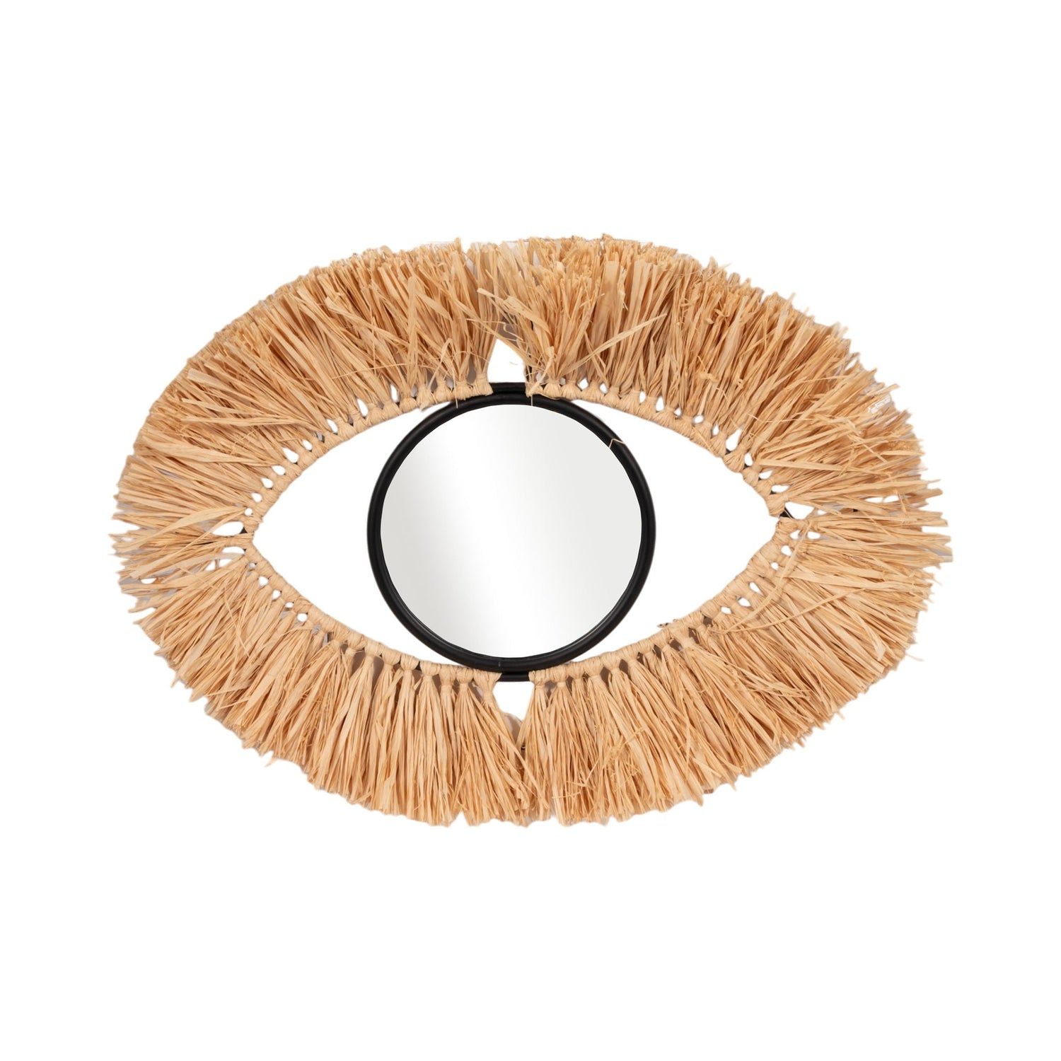 Metal Mirrored Eye Wall Deco 24" - Brown