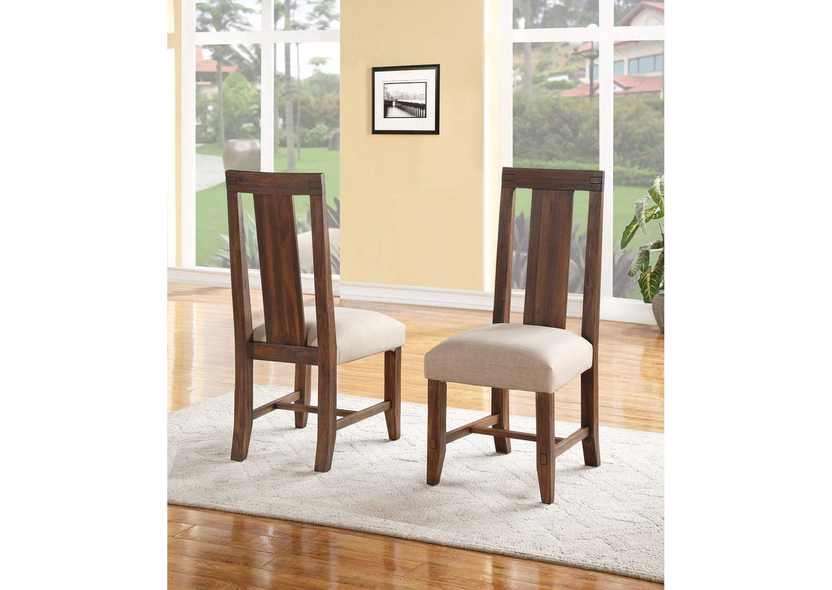 3F4166P Meadow Solid Wood Upholstered Dining Chair In Brick Brown