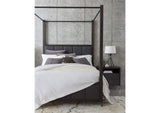 5NL2B5 Lucerne Queen Size Upholstered Canopy Bed In Vintage Coffee
