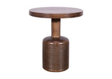 PJRT22 Liyana Solid Wood Round End Table In Natural Tan