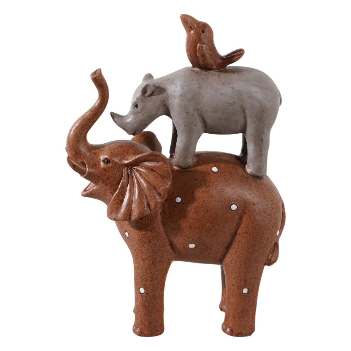8" Elephant Animal Pyramid - Multi