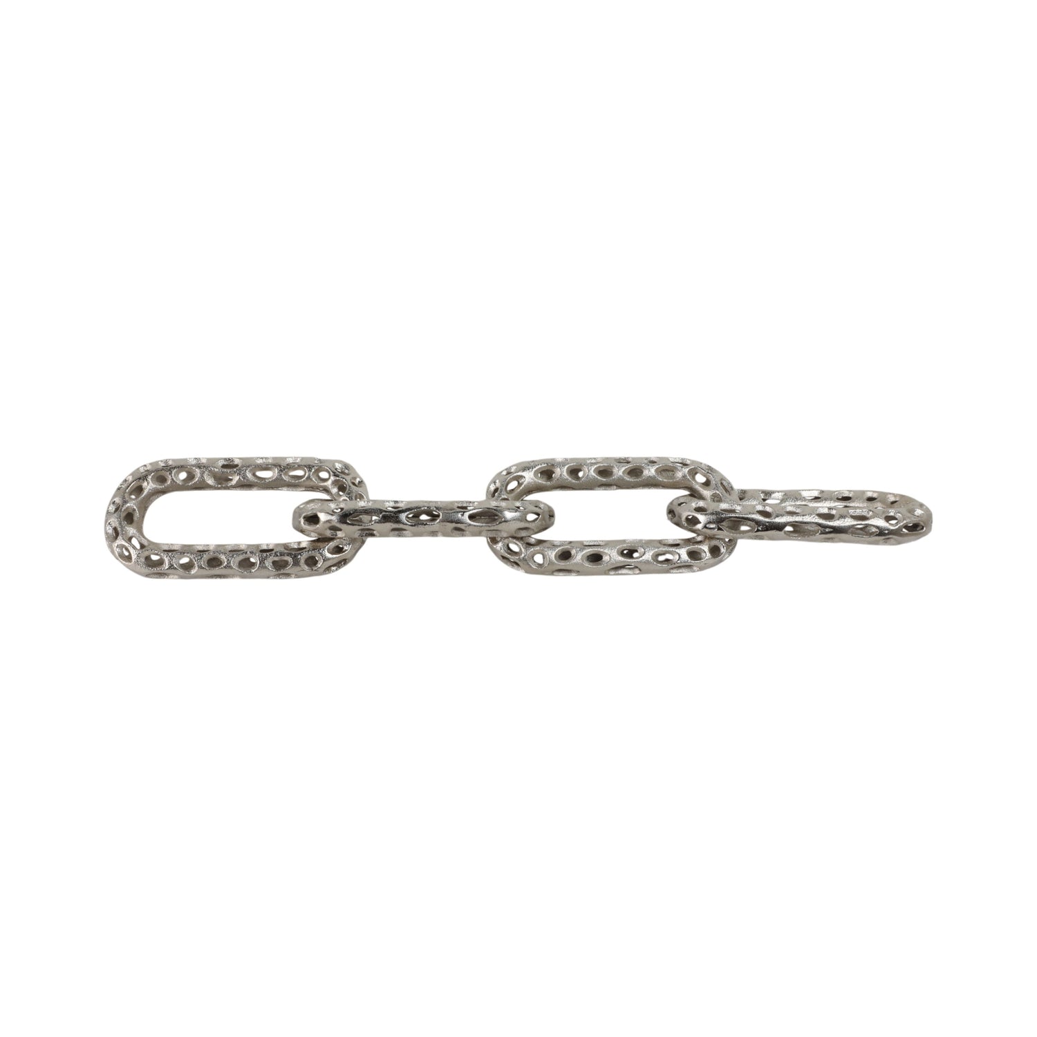 Pierced Metal Chain Link Object - Silver