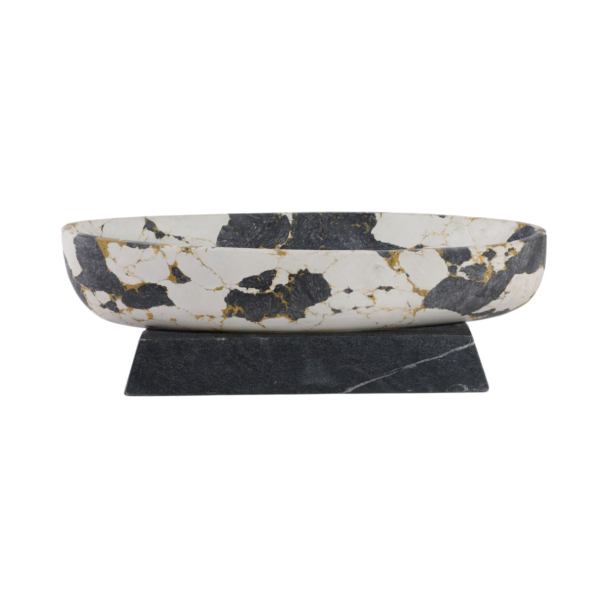 Calhoun Bowl With Marble Base - Black / White