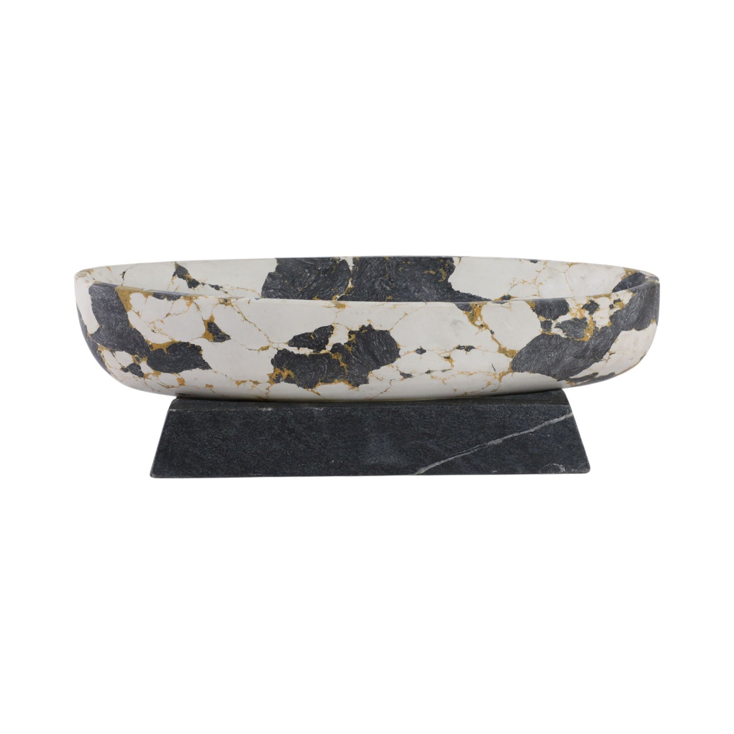 Calhoun Bowl With Marble Base - Black / White