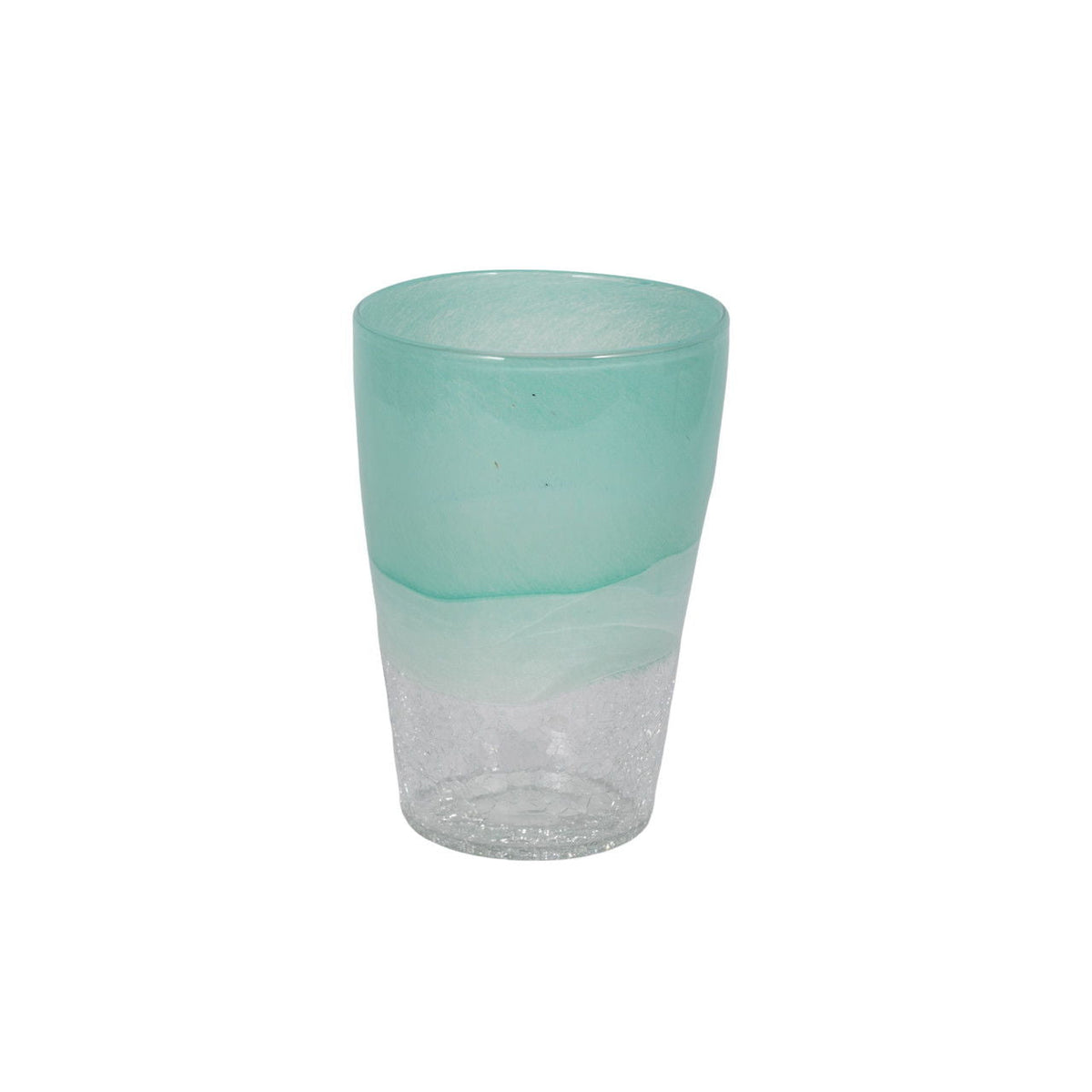9" Fluted Glass Vase - Aqua Haze