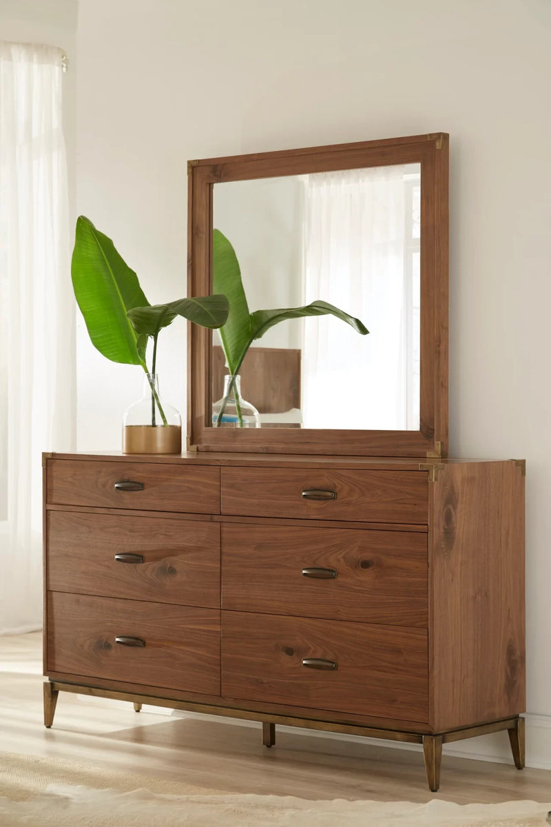 Adler Six Drawer Dresser in Natural Walnut