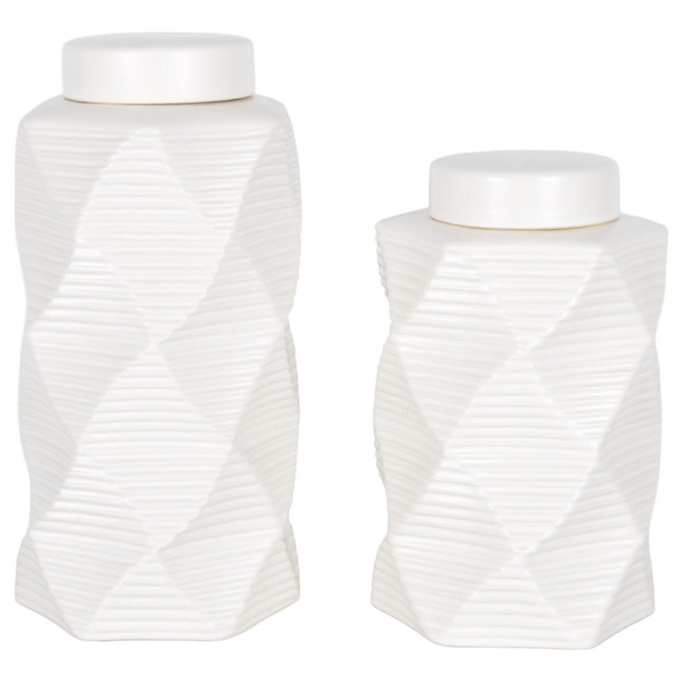 10 / 13" Salzburge Jars (Set of 2) - White