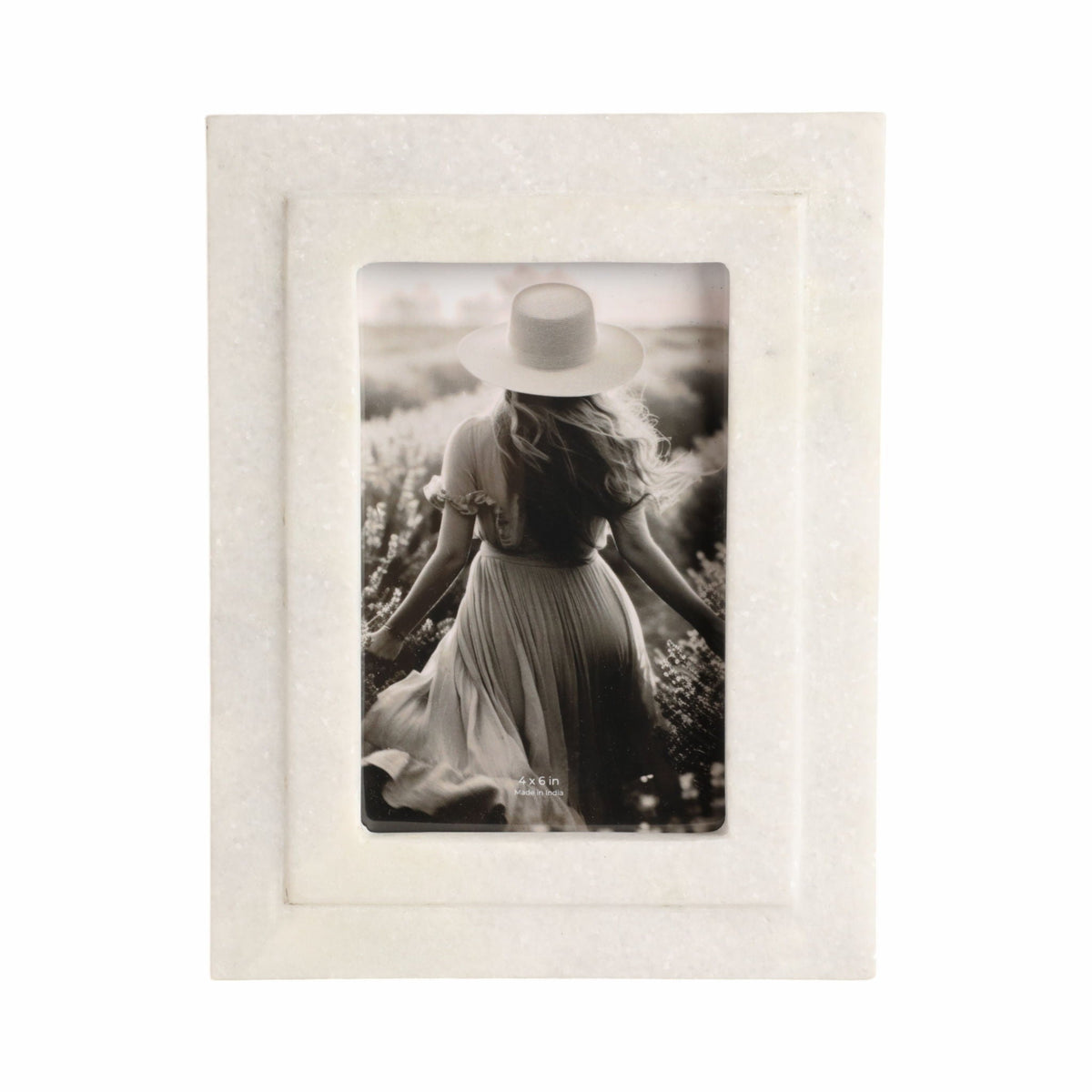 Marble Border Photo Frame 4X6" - White