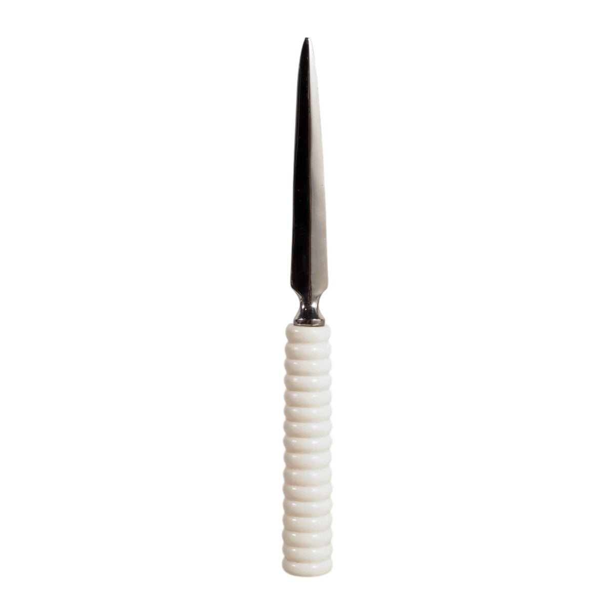 9" Letter Opener Ridged Resin Handle - Ivory
