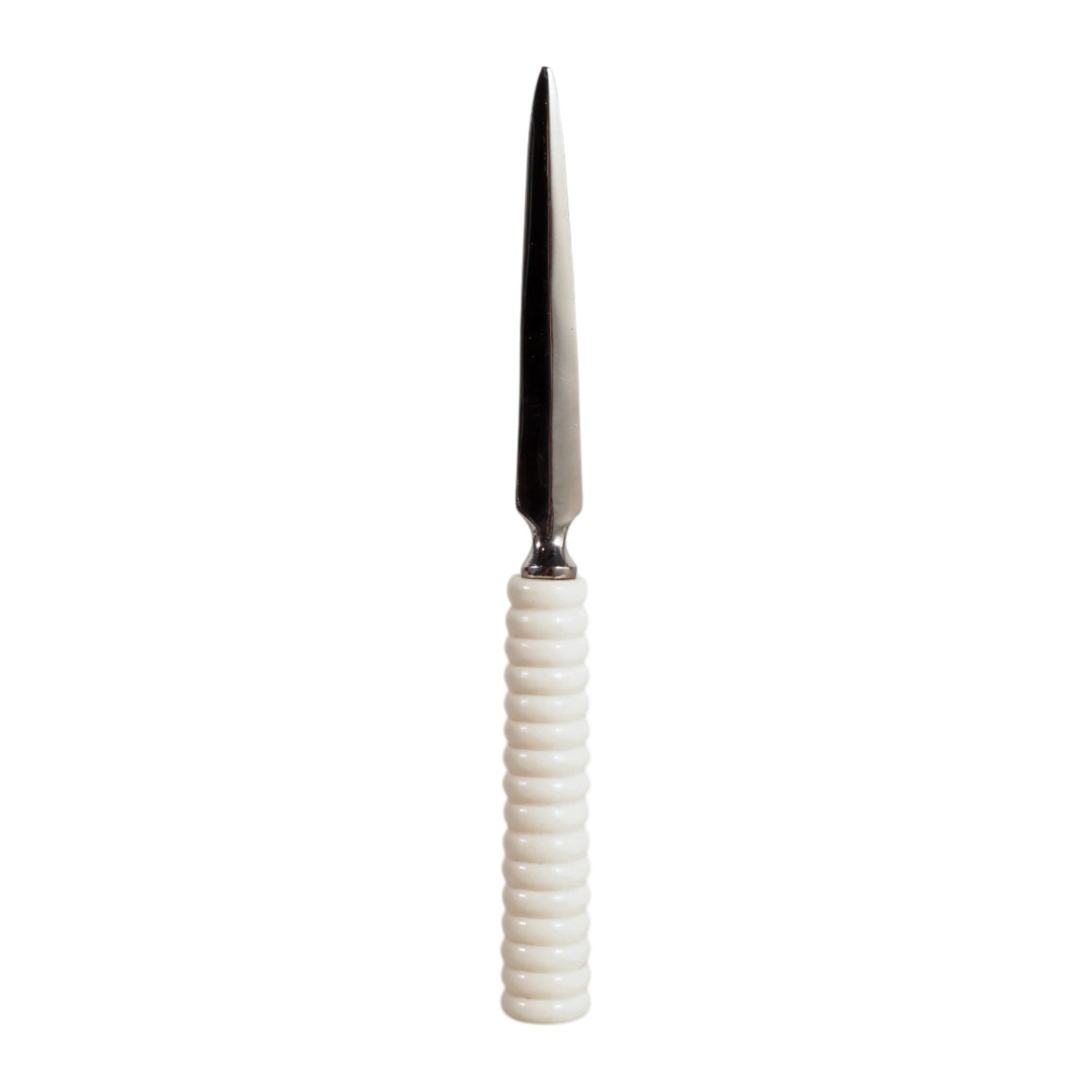 9" Letter Opener Ridged Resin Handle - Ivory