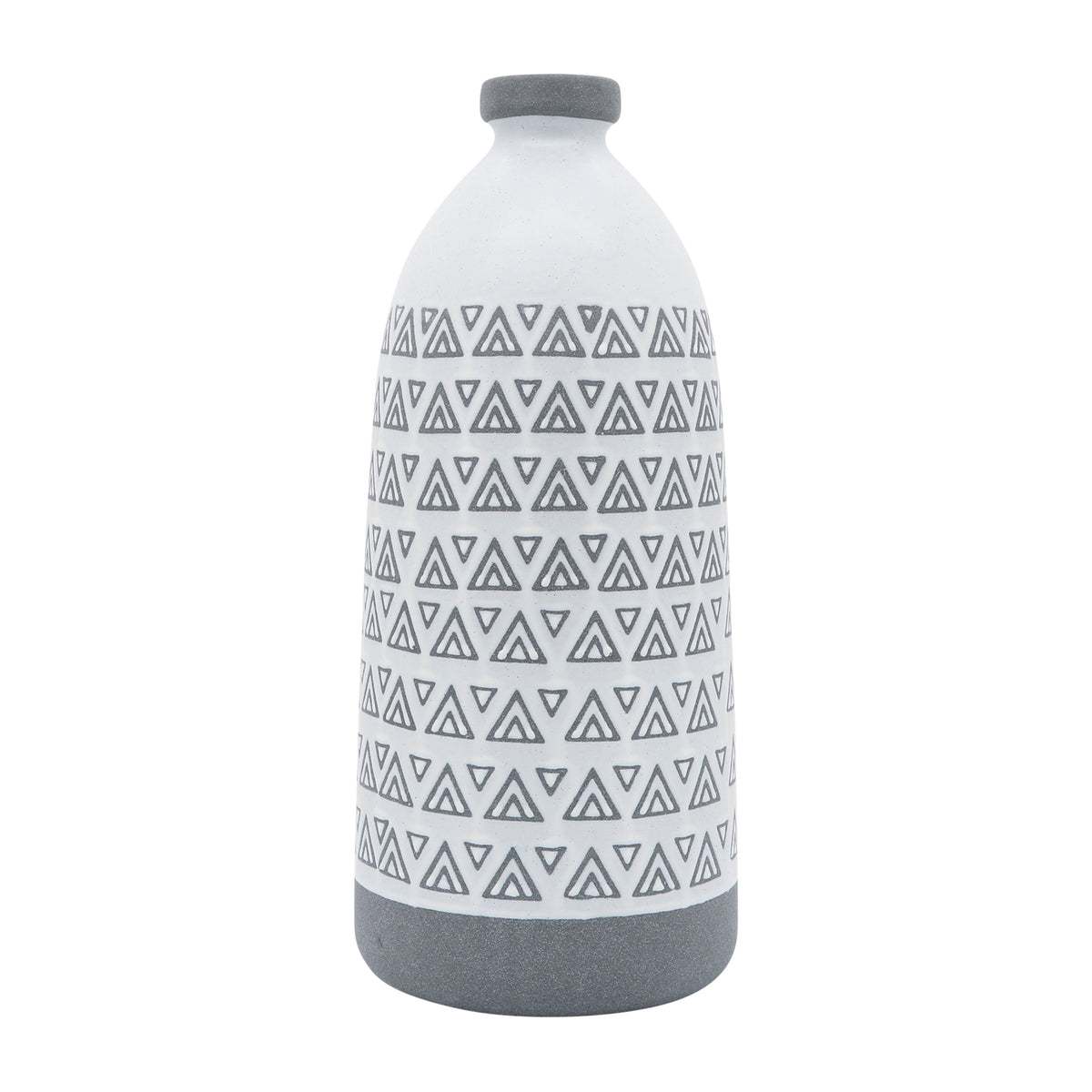Ceramic Aztec Vase 18" - Gray