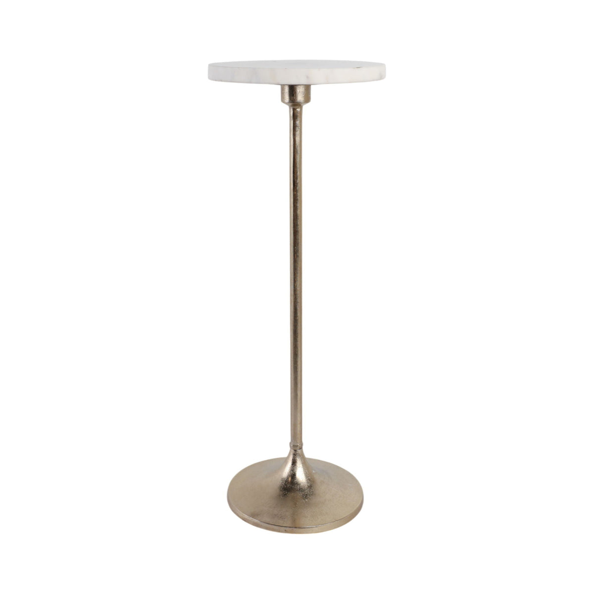 Marble Top Drink Table - White / Gold
