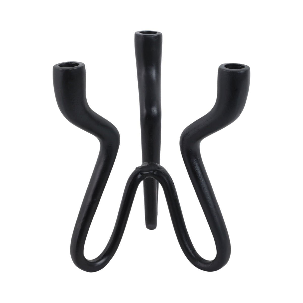 10" x 9" Loopy 3-Taper Holder - Black