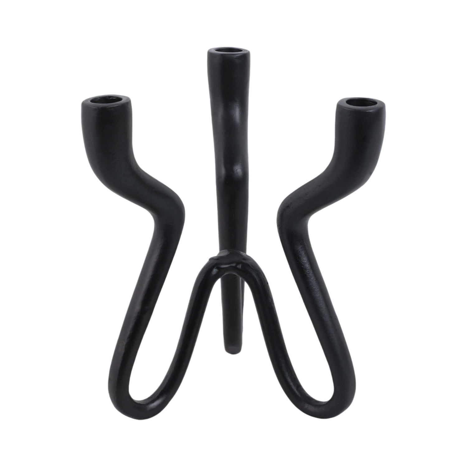 10" x 9" Loopy 3-Taper Holder - Black