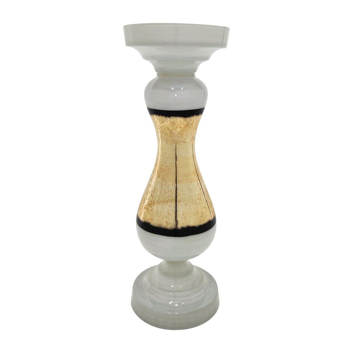 Glass 23" Candle Holder - White