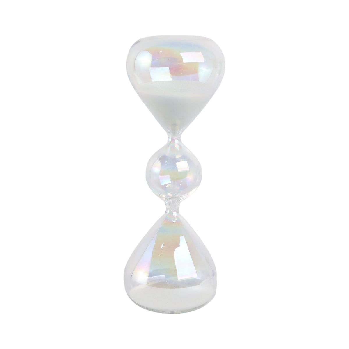 8" x 3" Glass 10 Min Bubble Sandtimer - Iridescent
